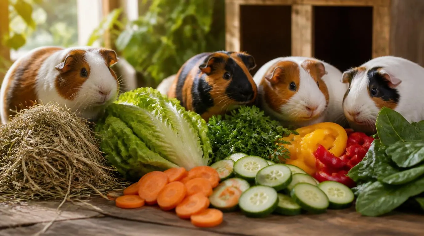Homemade guinea pig food with vegetables